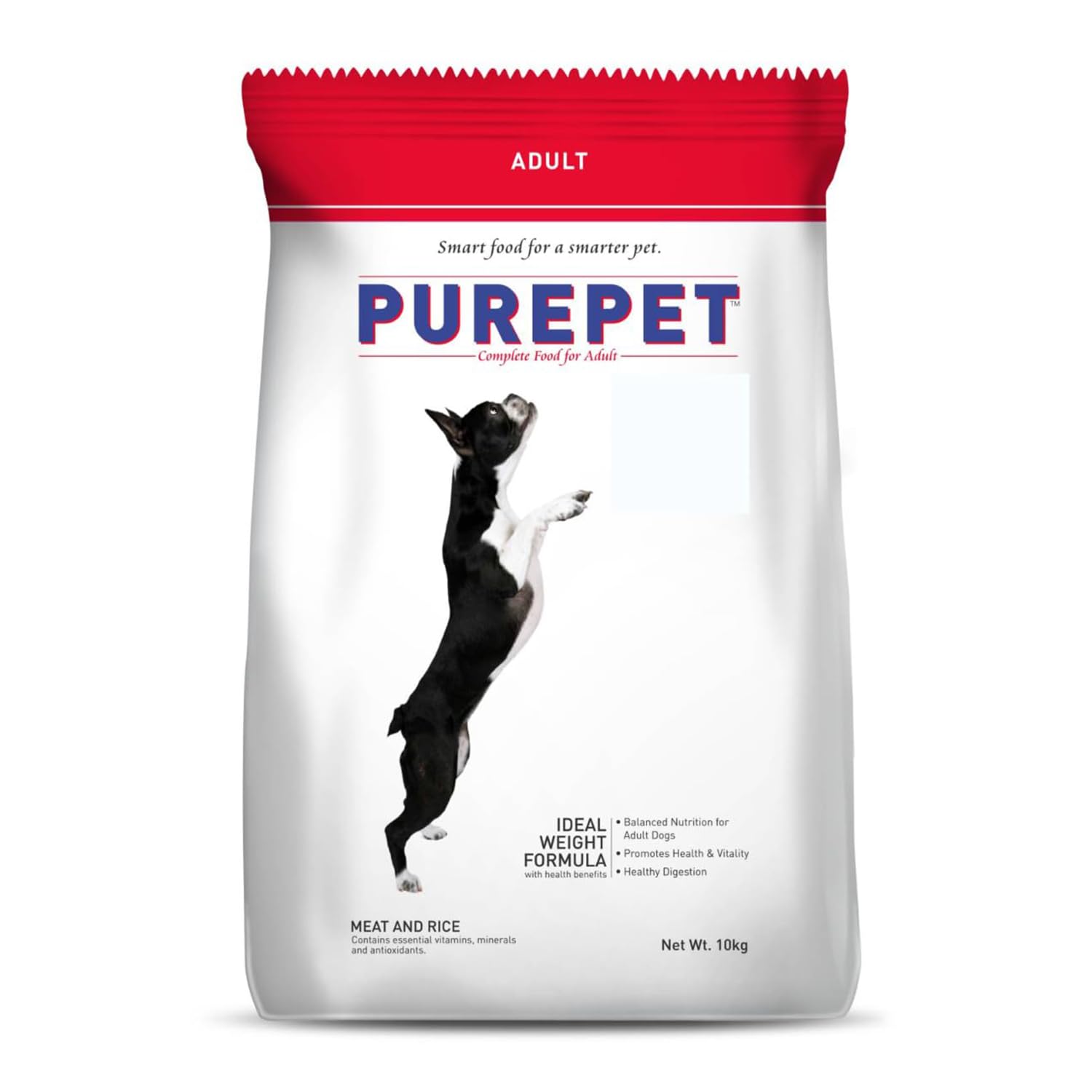 Purepet Meat and Rice Adult Dog Food, Solid, 10kg
