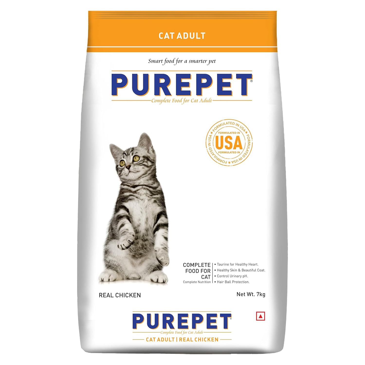 Purepet Real Chicken Adult Dry Cat Food, 7kg