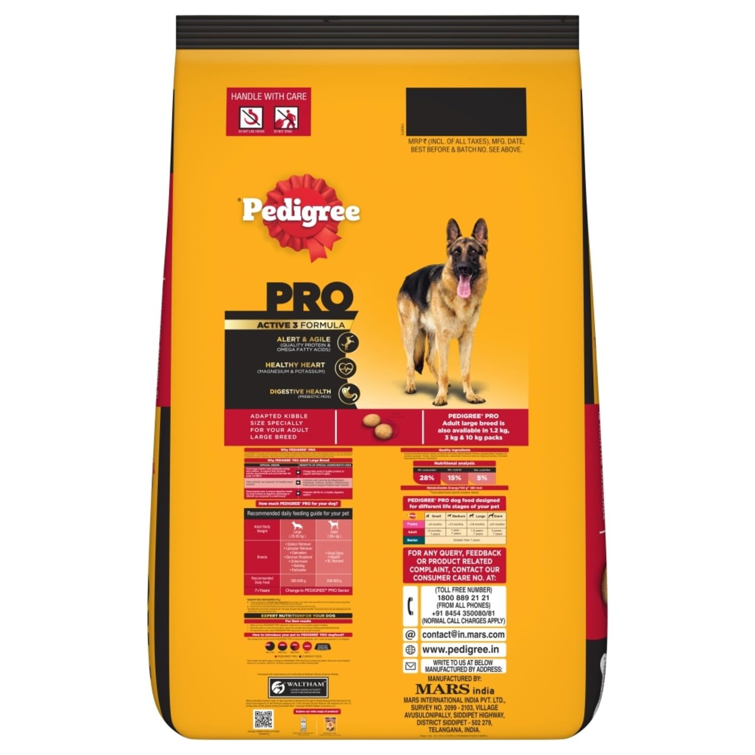 Pedigree PRO Expert Nutrition Active Adult Large Breed Dog (18 Months Onwards) Dry Pellet Dog Food, Chicken, 20kg Pack