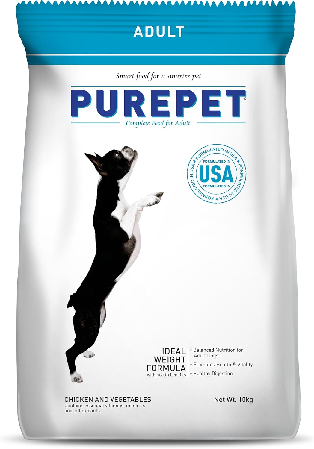 Purepet Adult Dry Dog Food, Chicken & Vegetable, 10 Kg | Complete Nutrition, Essential Vitamins & Minerals, Boosts Immunity & Digestion, Supports Bone & Muscle Growth