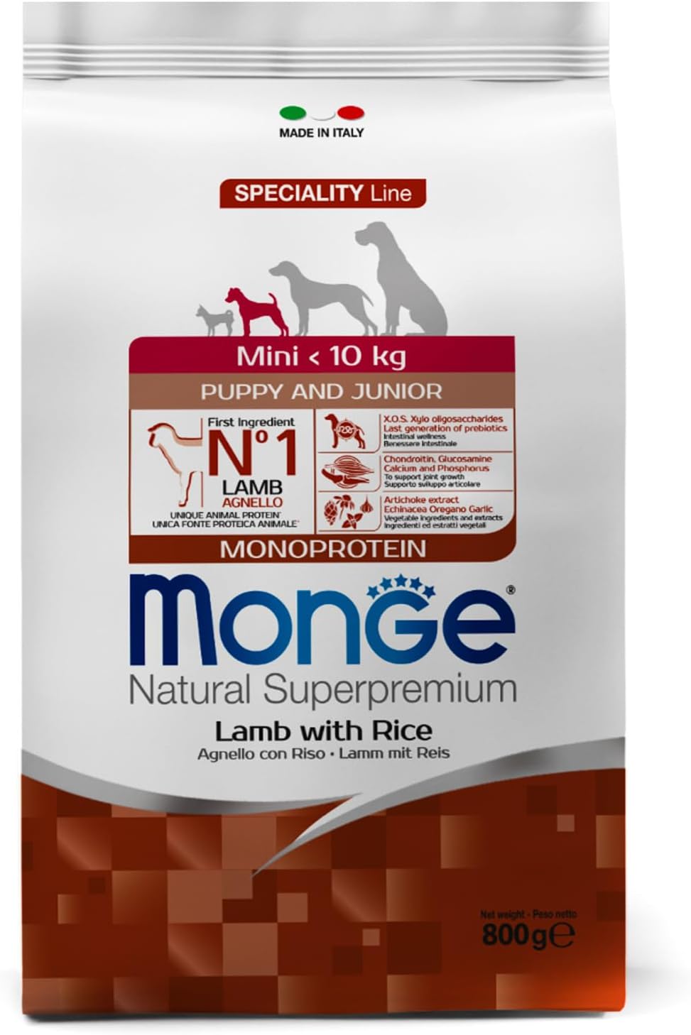 Monge Extra Small Adult Lamb Rice Dry Dog Food - 800 g