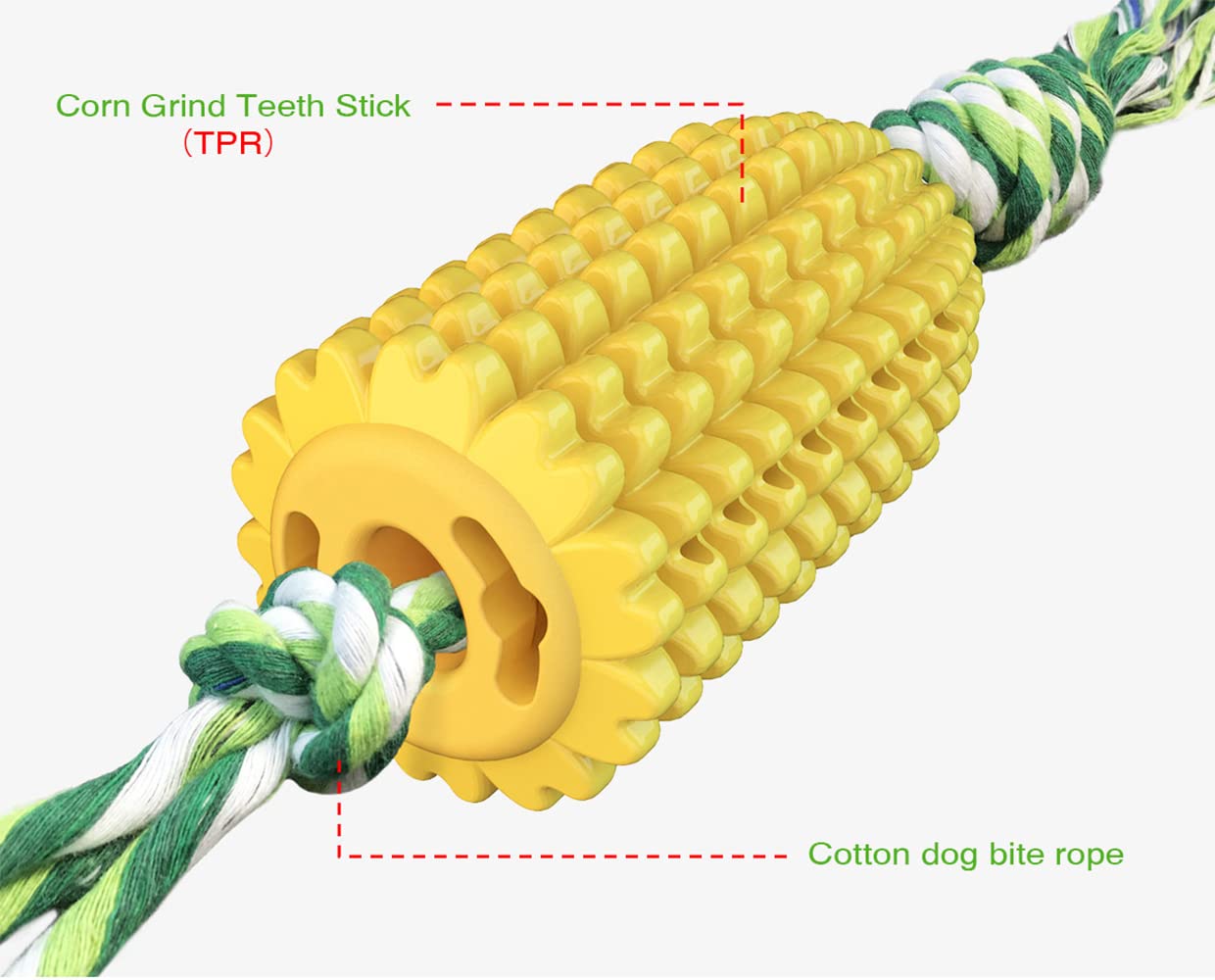 LOVEQI Dog Chew Toys, Puppy Toothbrush Clean Teeth Interactive Corn Toys, Dog Toys Aggressive Chewers Small Meduium Large Breed