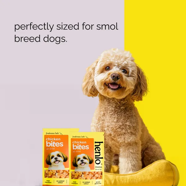 Henlo Single Ingredient Chicken Bites Dog Treats I Guilt Free I High Protein