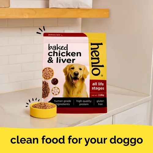 Henlo Baked Chicken & Rice Adult and Puppy Dog Dry Food | 100% human grade ingredients