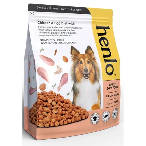 Henlo Chicken & Vegetable Baked Dry Food for Adult Dogs | 100% human grade ingredients