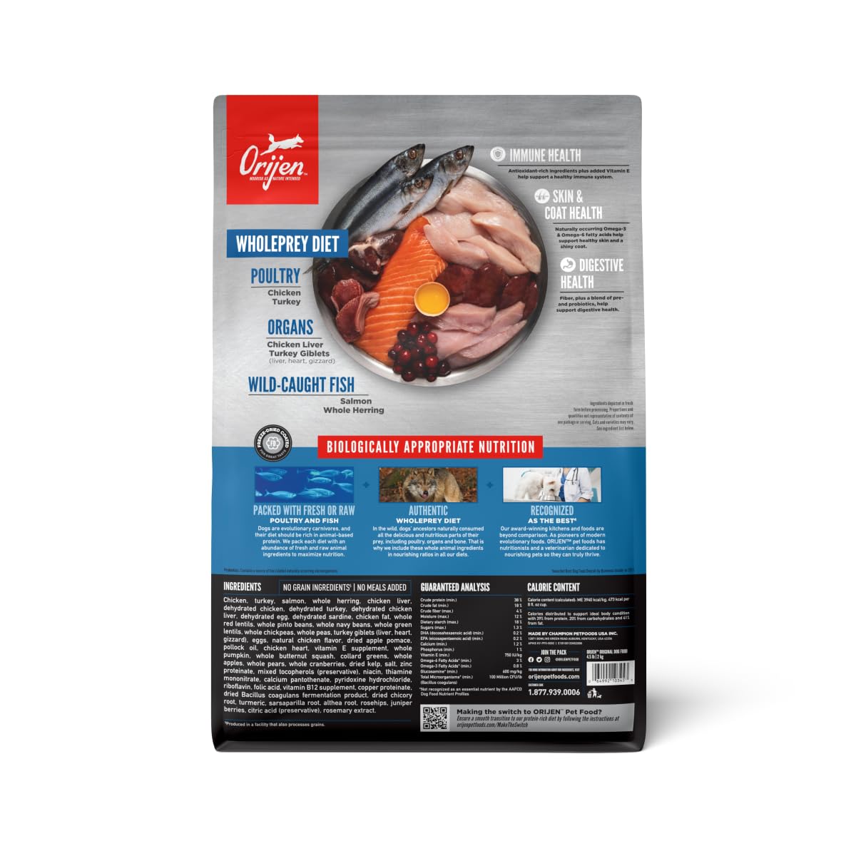 ORIJEN Original Dry Dog Food, Grain Free Dog Food for All Life Stages, Fresh or Raw Ingredients, 2 Kg