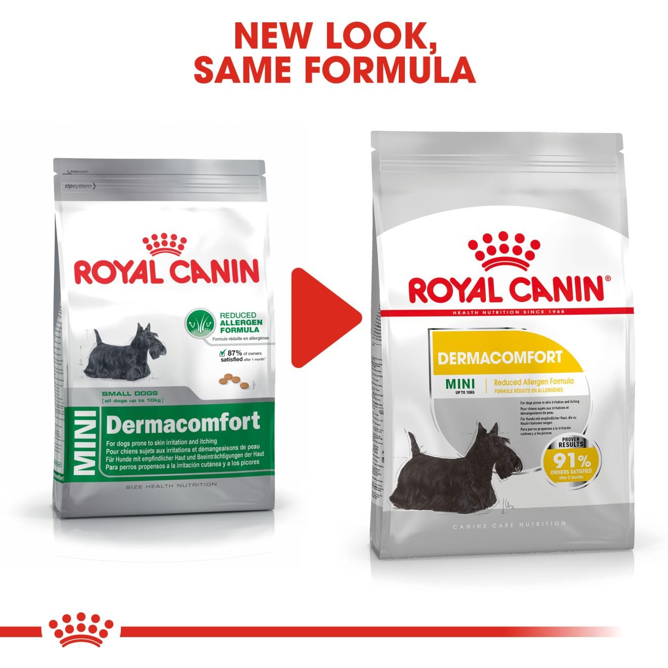 Royal Canin Dermacomfort Mini for Small Dogs, 1 Kg, Dry Food with Reduced Allergen Formula, Helps with Skin Irritation & Itching, Reported 91% Proven...