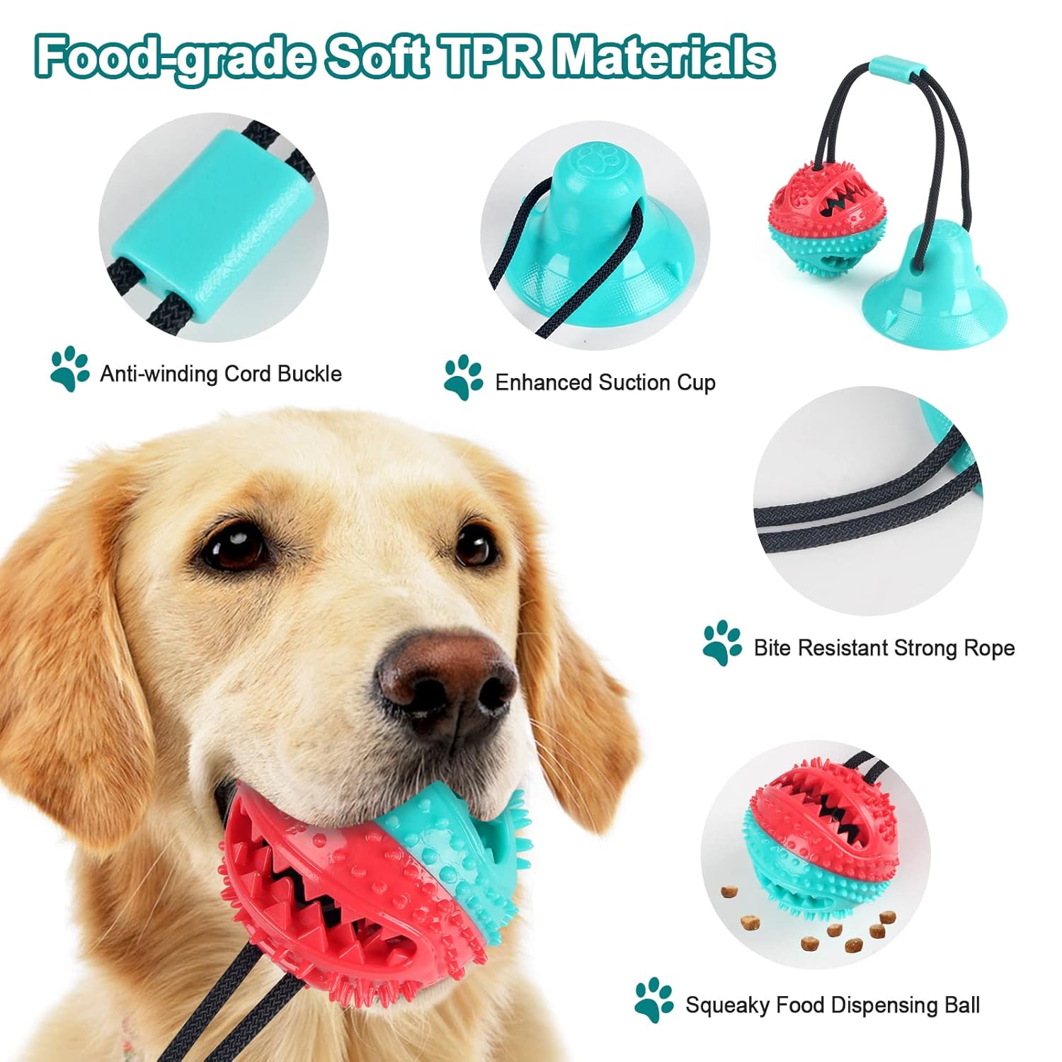 Coolplay Dog Toys, Dog Chew Toys for Aggressive chewers, Puppy Dog Training Treats Teething Rope Toys, Dog Ball Toys