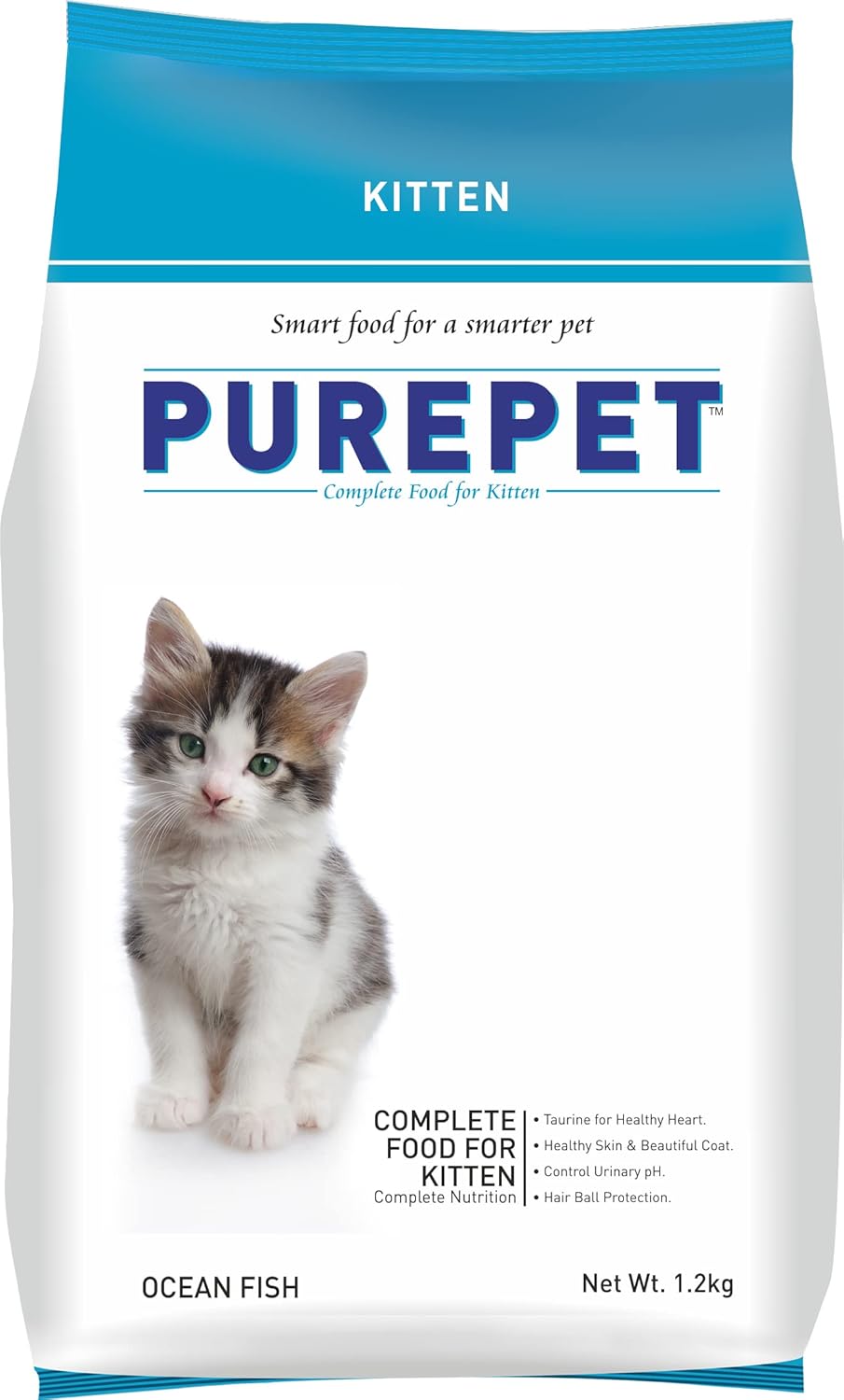 Purepet Kitten Dry Cat Food Ocean Fish Flavour, 1.2kg Pack