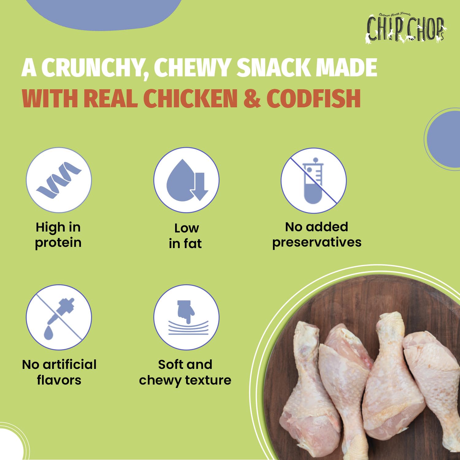 Chip Chops All Life Stages Chicken Tenders Slice, Dry Dog Treat, 70g, Optimum Health Formula