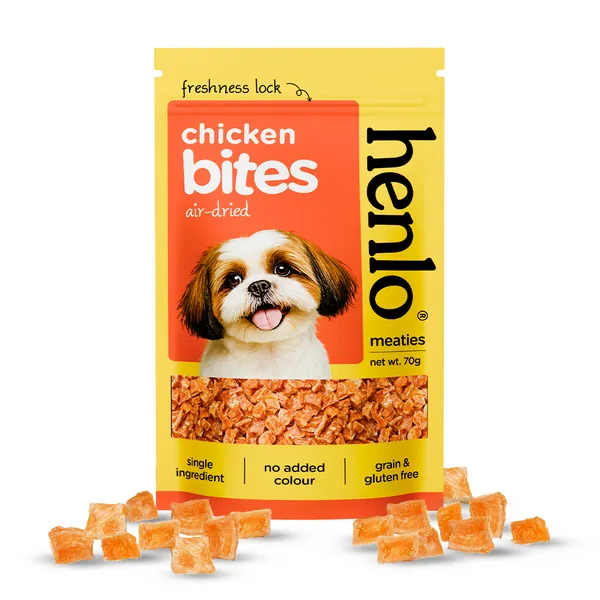 Henlo Single Ingredient Chicken Bites Dog Treats I Guilt Free I High Protein
