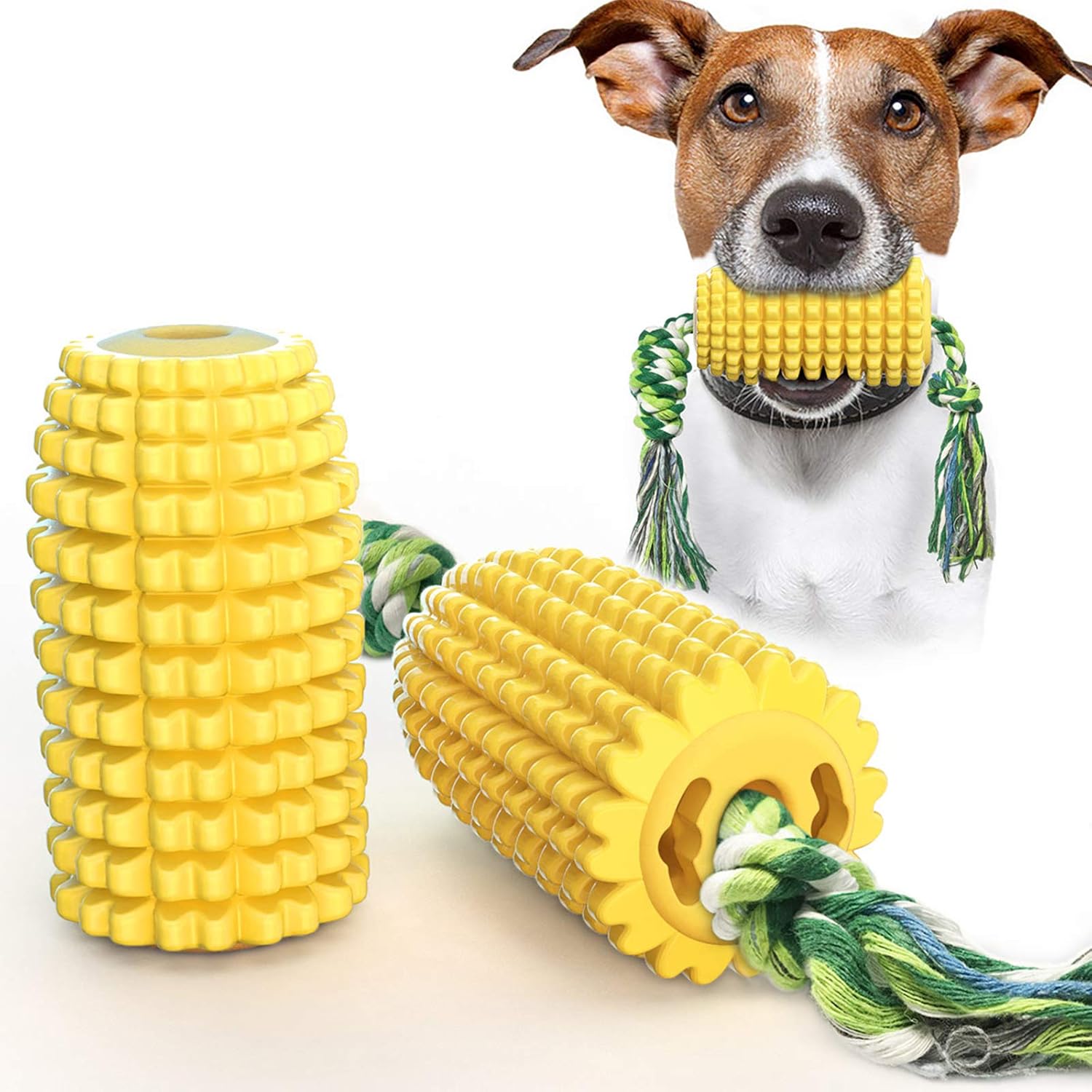LOVEQI Dog Chew Toys, Puppy Toothbrush Clean Teeth Interactive Corn Toys, Dog Toys Aggressive Chewers Small Meduium Large Breed